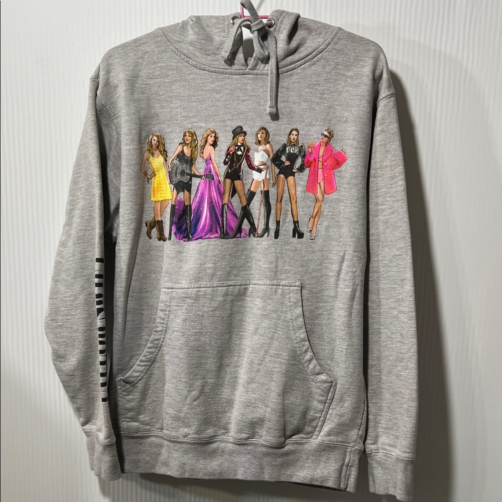Taylor Swift The Eras Tour Gray Hoodie Collage of Outfits